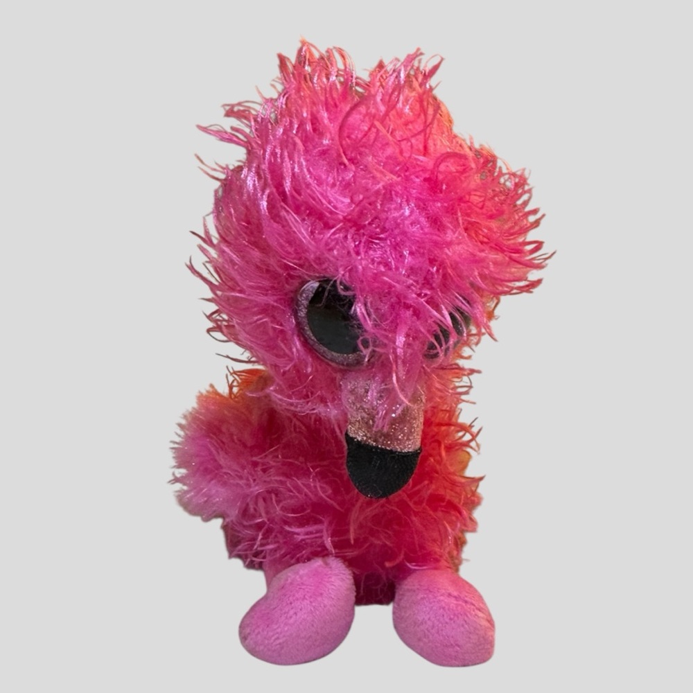 TY Beanie Boos 2019 Dainty Pink Fluffy Bird Plush Sparkle Eyes 6” Tall